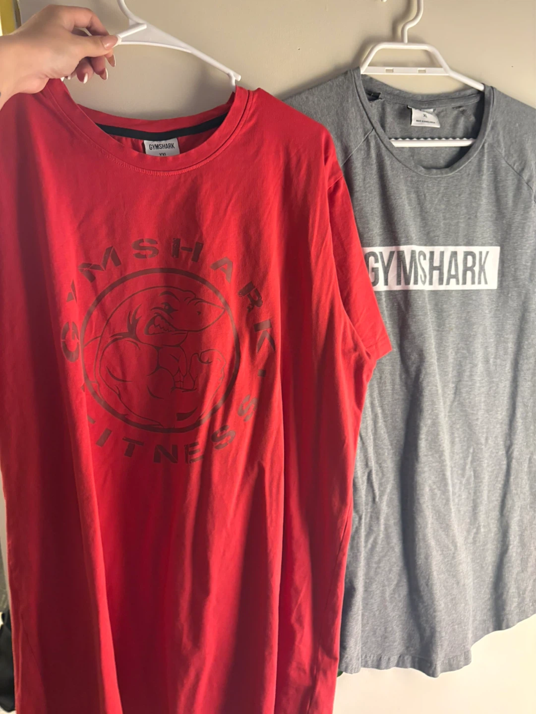 Gymshark T-Shirts (Red XX L, Grey XL)