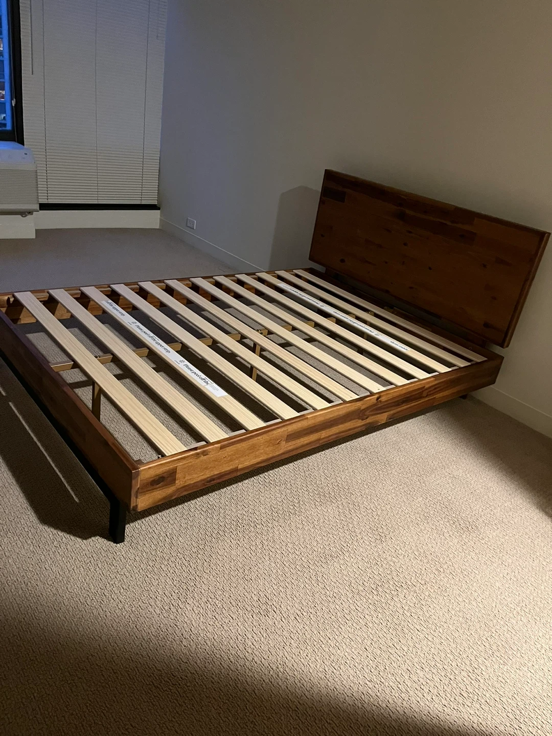 Wooden Platform Bed Frame with Headboard