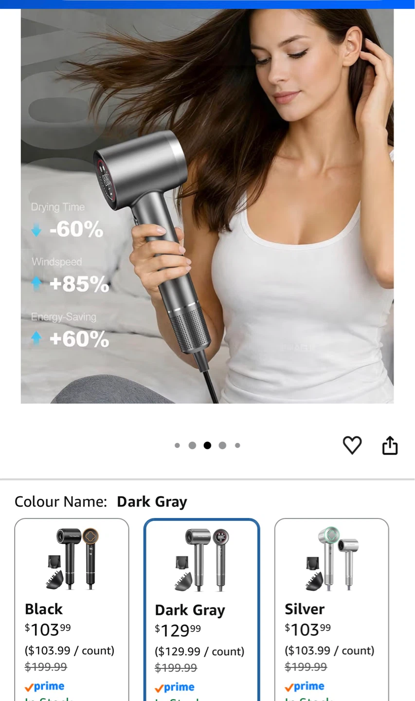 Brand new. Cosy Companions Negative Ionic Hair Dryer - Dark Gray - photo 3