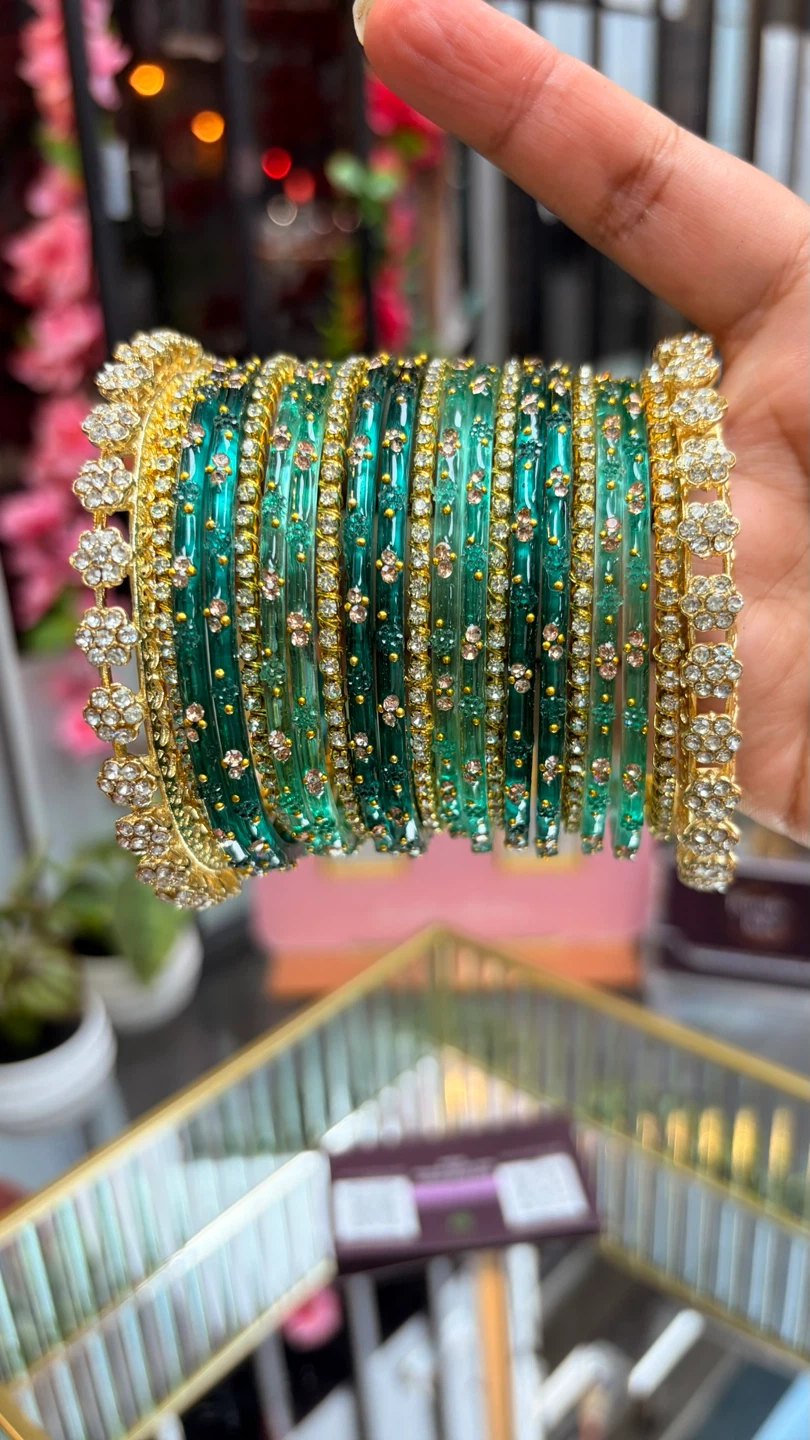 Bangle by Rubi Green & Gold Crystal Bangles - photo 2