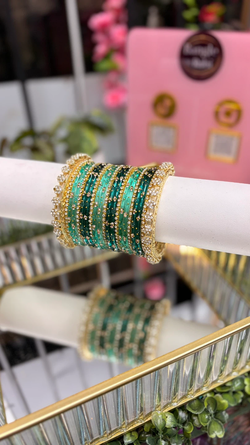 Bangle by Rubi Green & Gold Crystal Bangles - photo 4