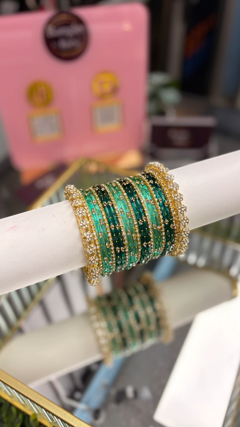 Bangle by Rubi Green & Gold Crystal Bangles - photo 5