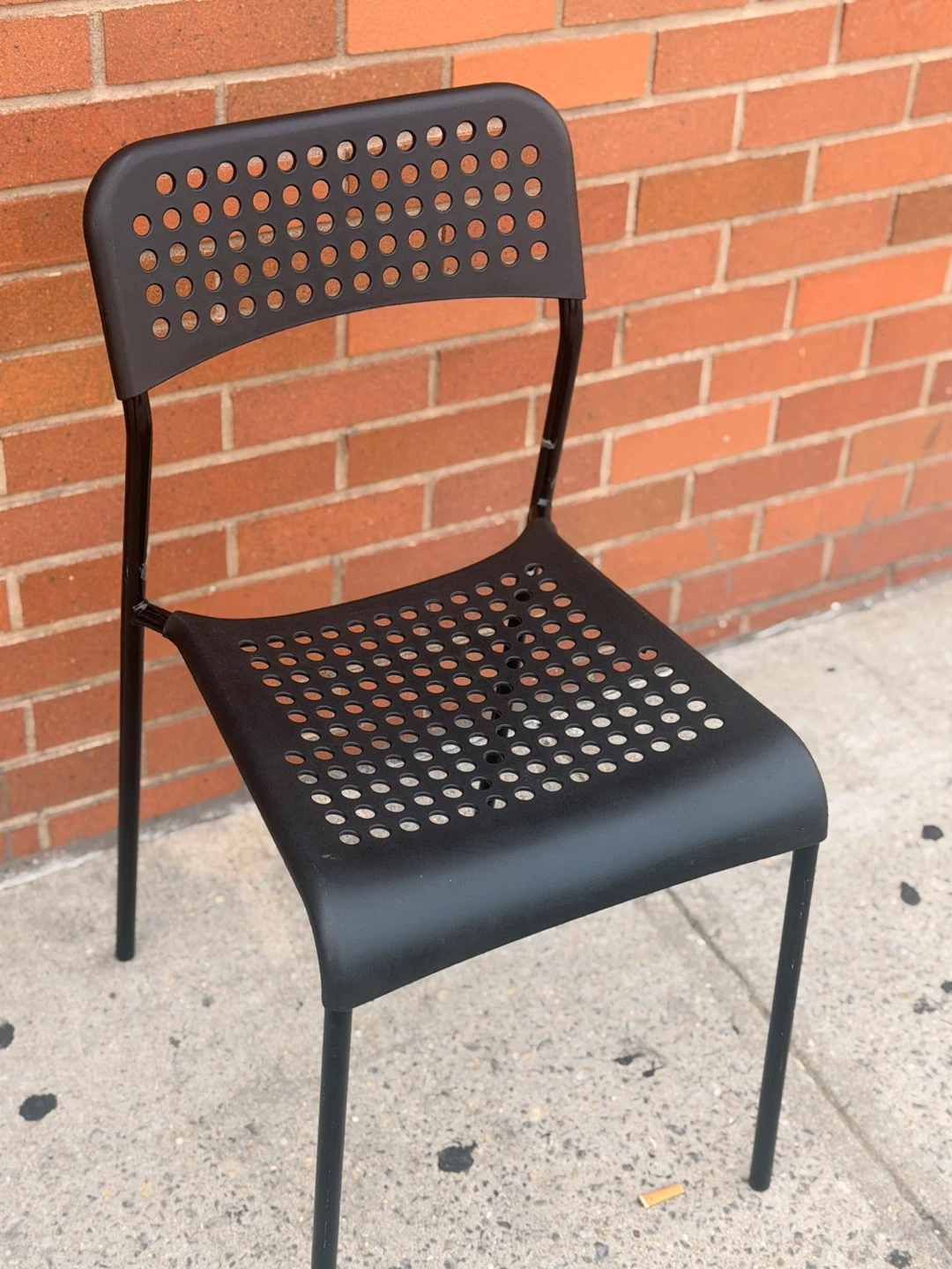 Black Metal Perforated Chair