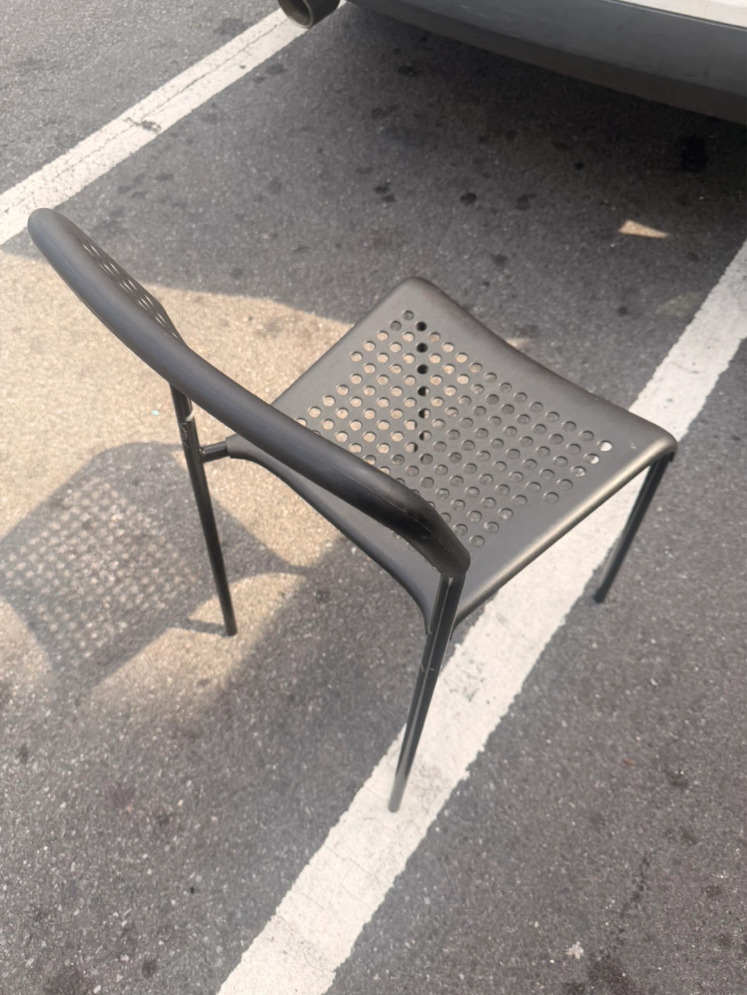 Black Metal Perforated Chair - photo 3