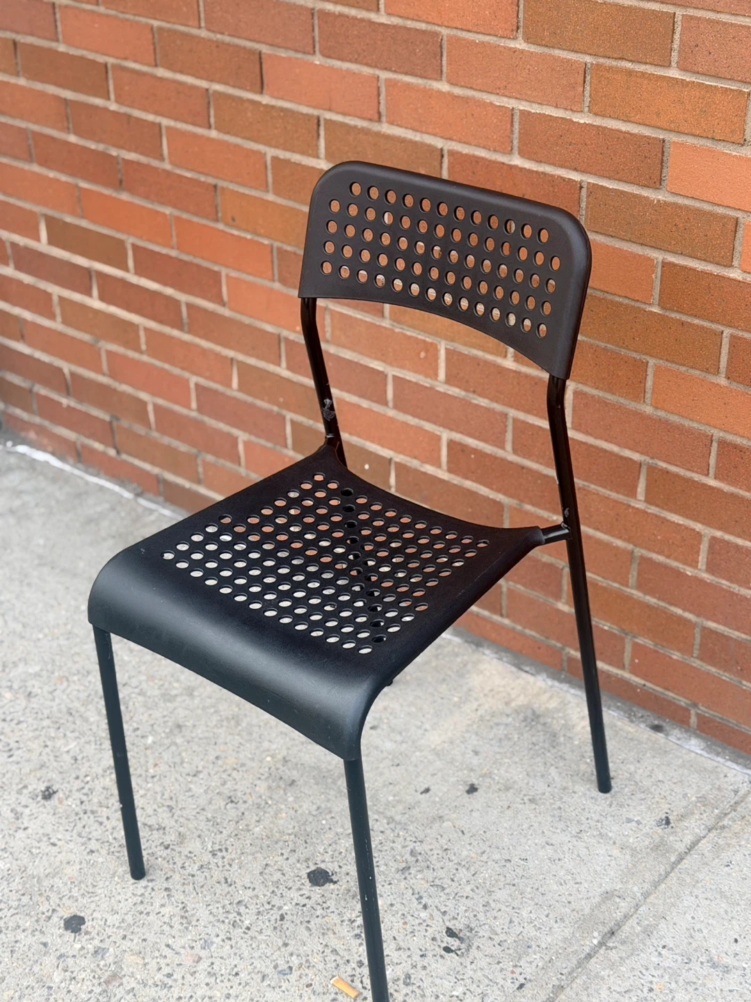 Black Metal Perforated Chair - photo 2