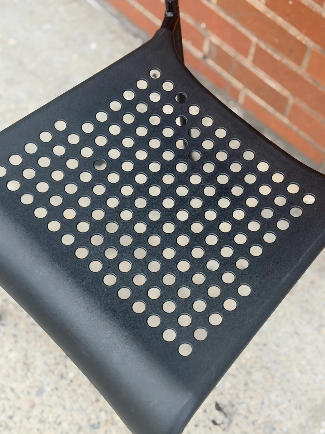 Black Metal Perforated Chair - photo 5