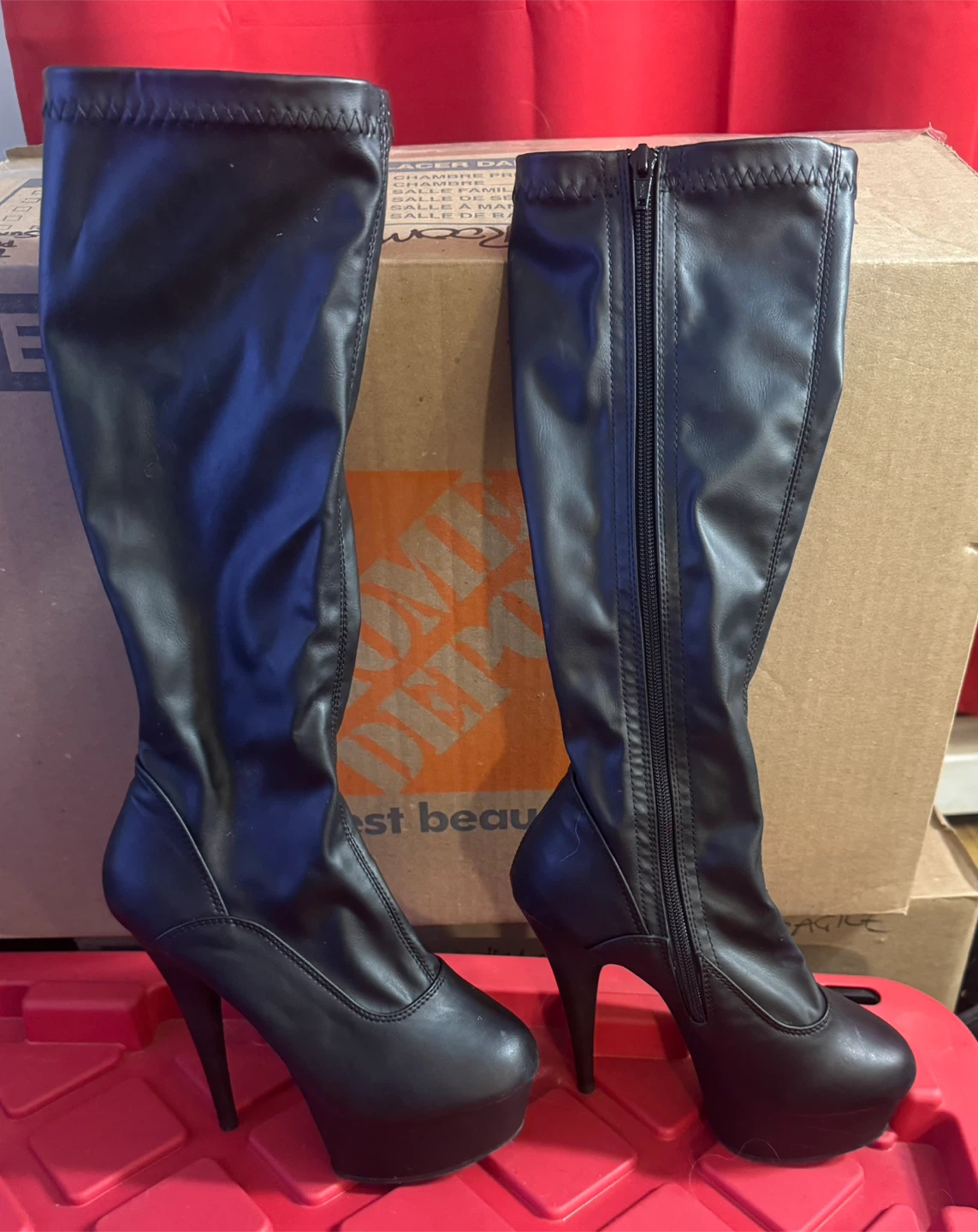 Women’s size 7 boots and high heel shoes