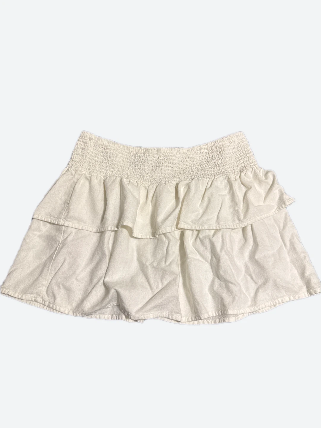 ONLY White Ruffled Mini Skirt