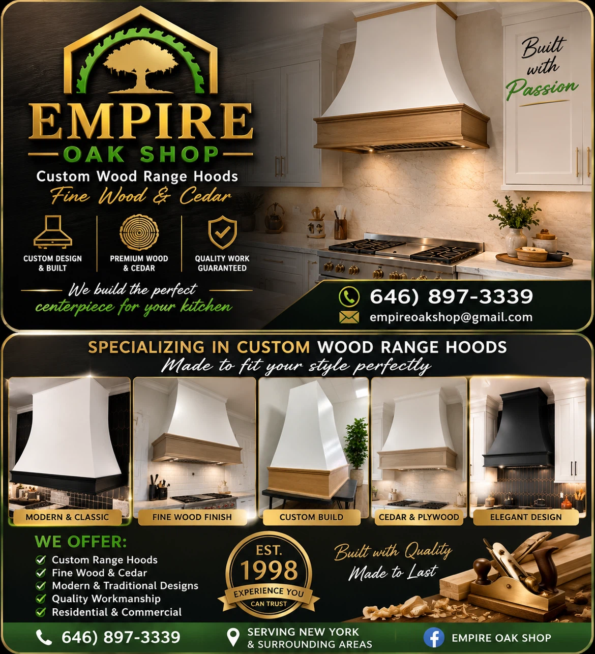 Custom Range Hood by Empire Oak Shop