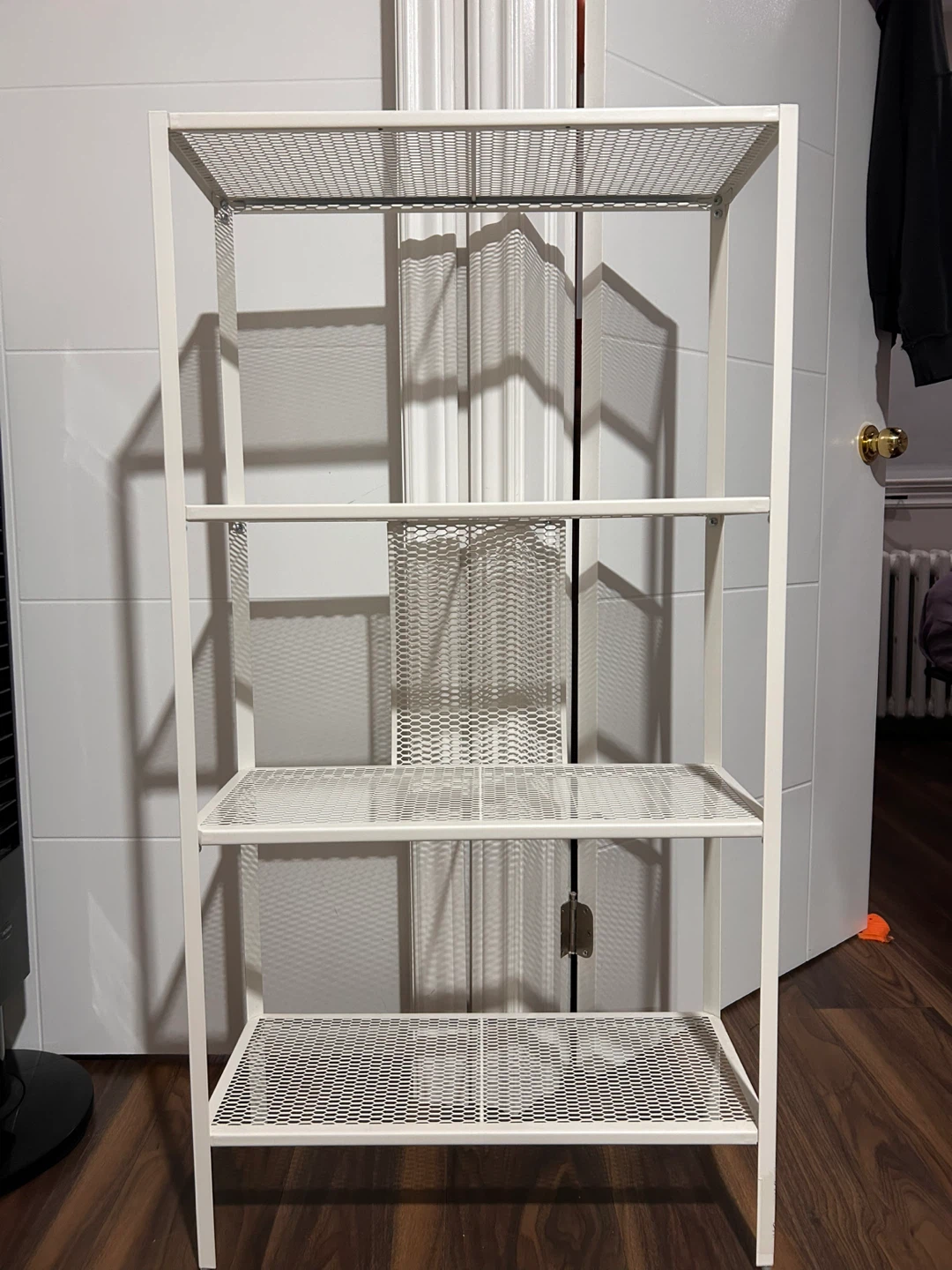 White 4-Tier Metal Shelf Unit x2