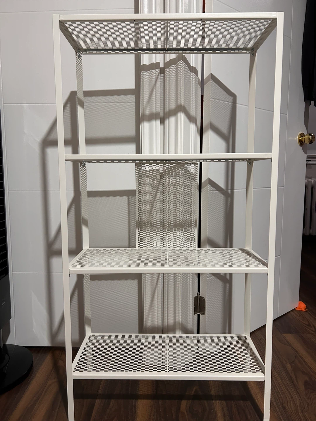 White 4-Tier Metal Shelf Unit x2 - photo 2