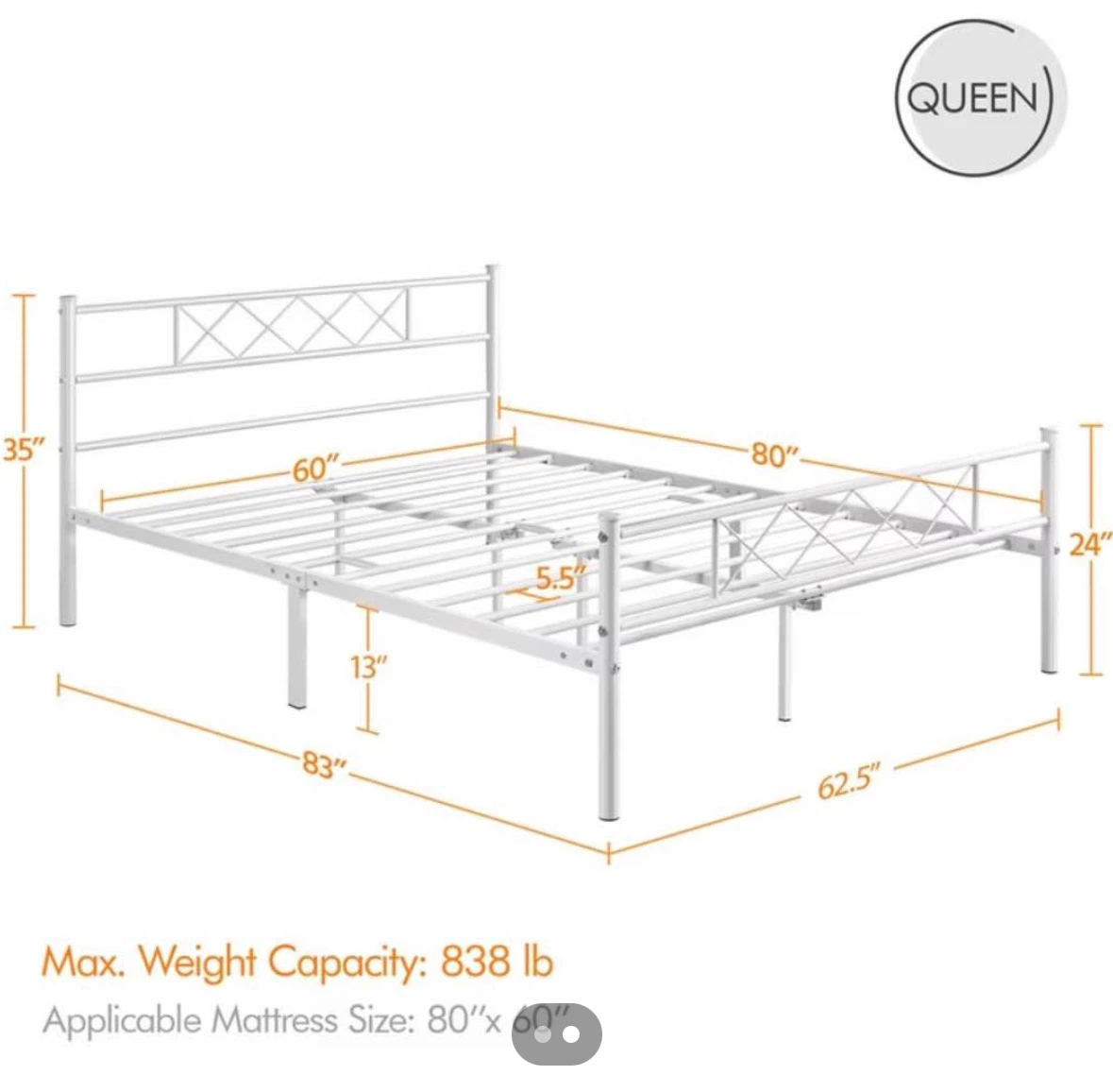 Queen size bed frame - photo 2