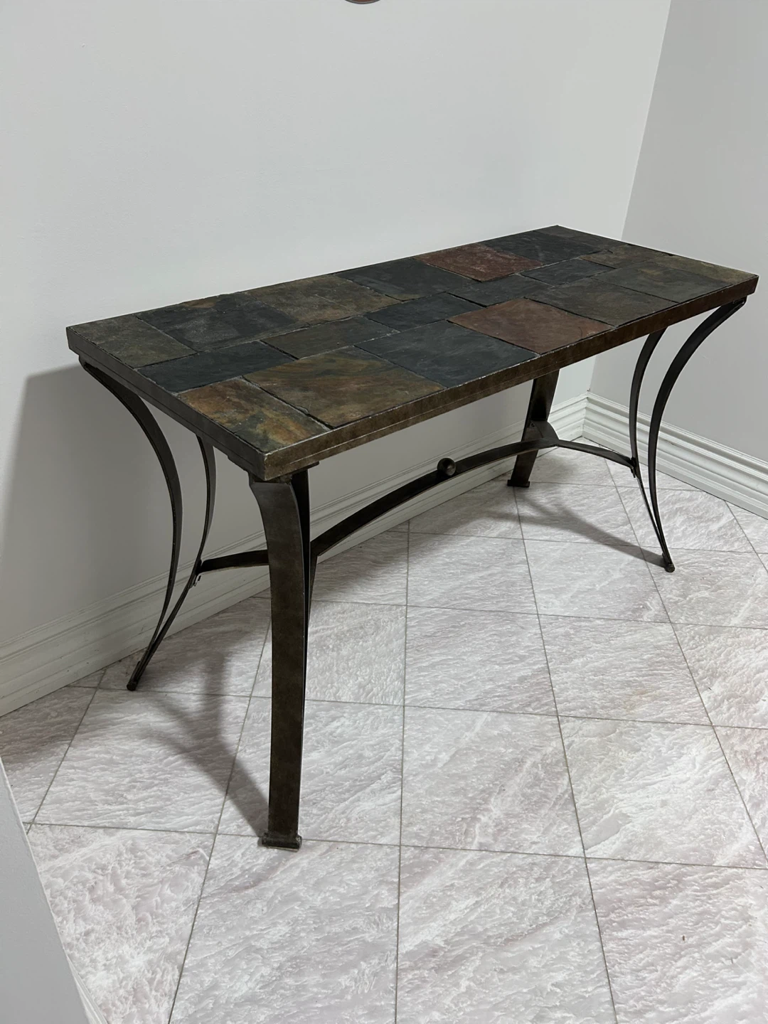 Console Table with Slate Top