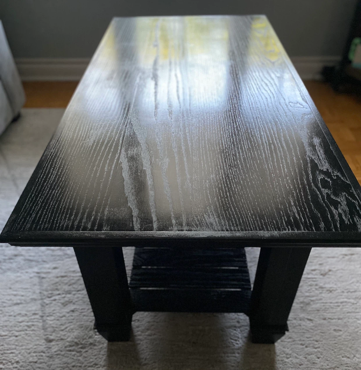 Black Coffee Table with Lower Shelf