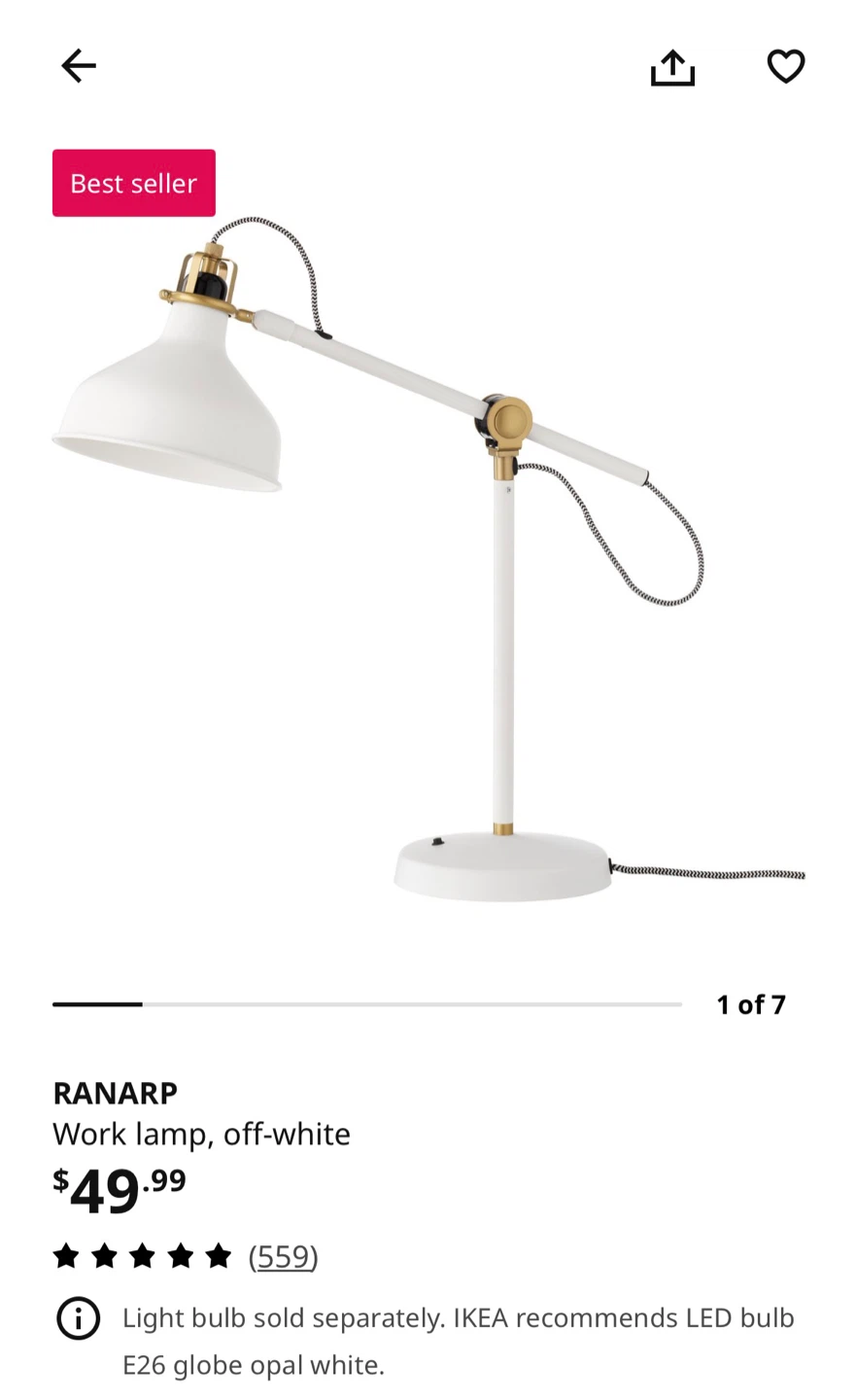 IKEA RANARP Lamp -  Industrial Style - photo 3