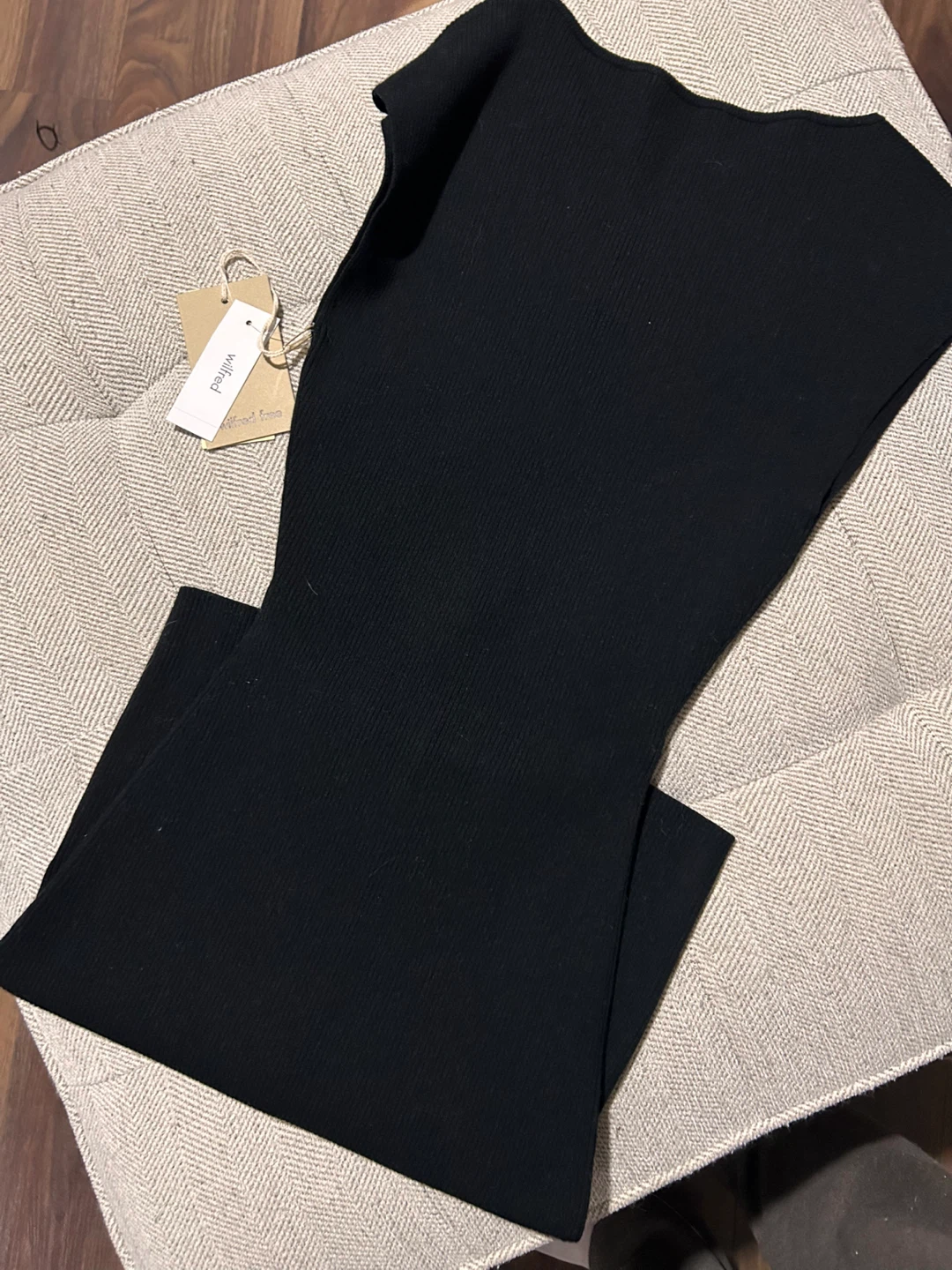 Wilfred Free Black Ribbed Cut-Out Dress - photo 2