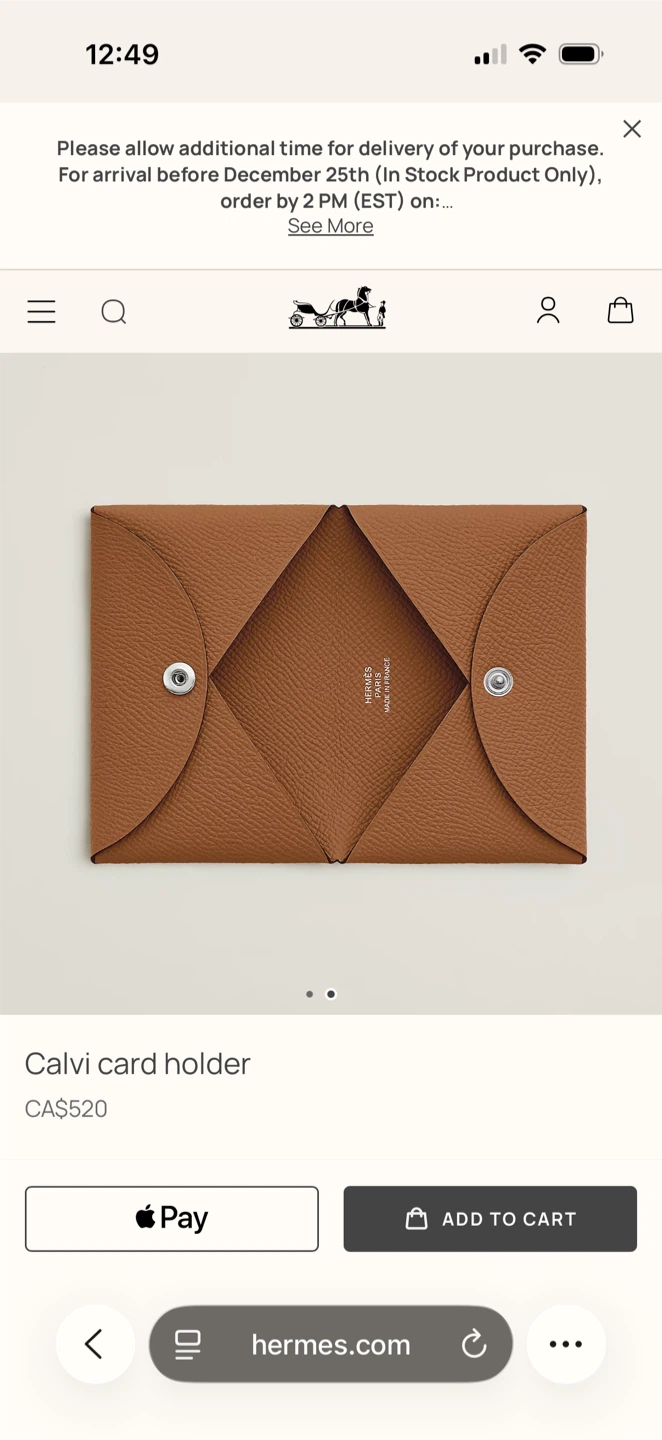 New Hermes Calvin card holder - photo 3