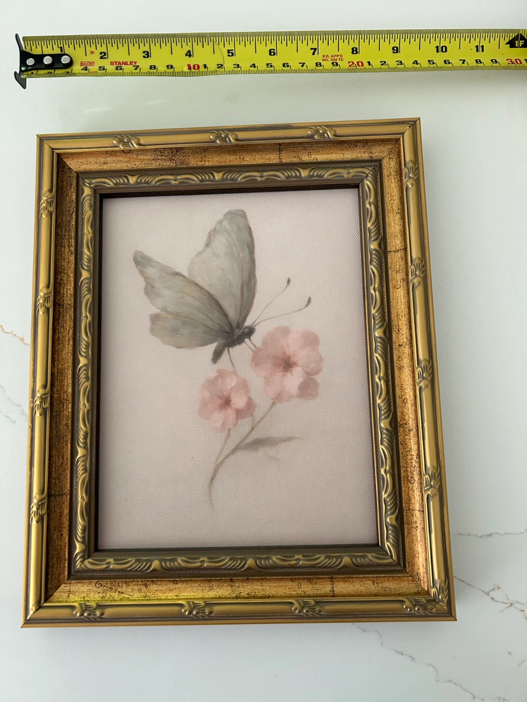Framed Butterfly and Flower Artwork - photo 2