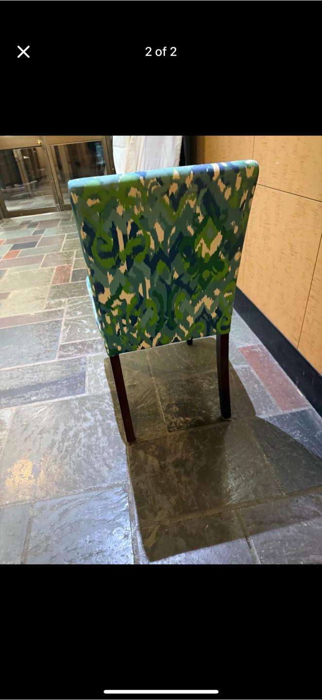 Accent Chair with Blue and Green Ikat Pattern - photo 2