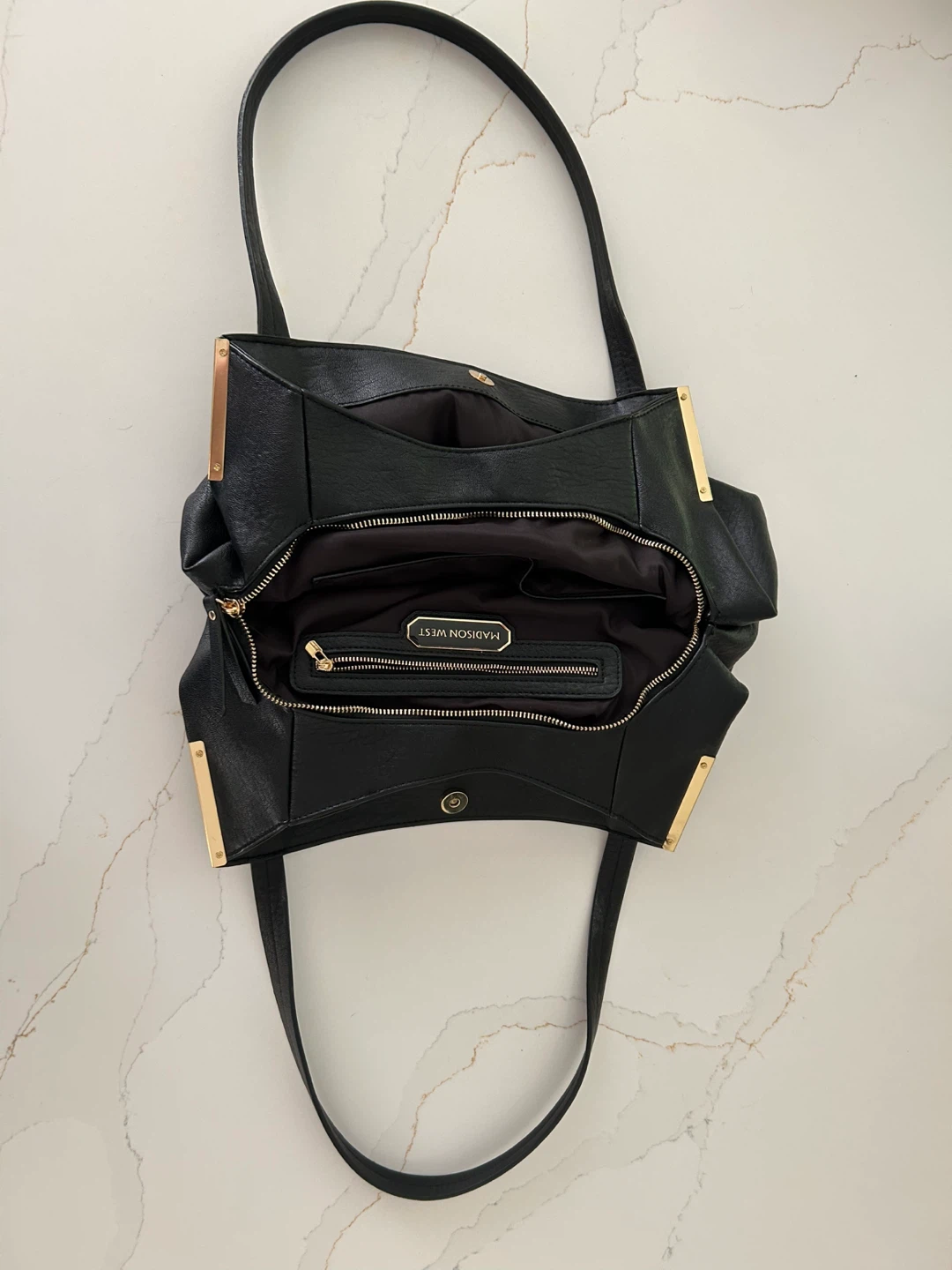 Madison West Black Faux Leather Shoulder Bag - photo 3