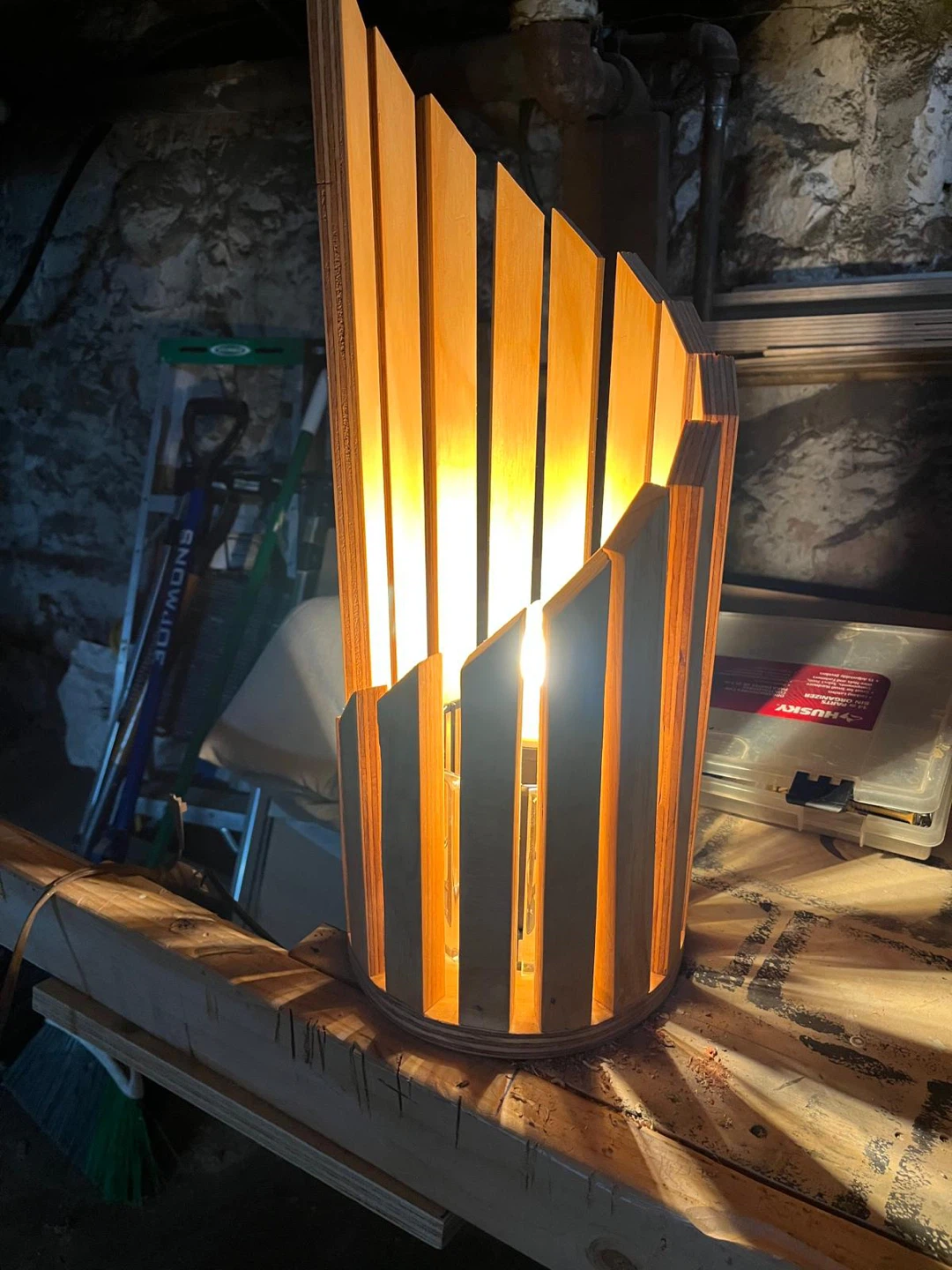 Wooden Geometric Lamp