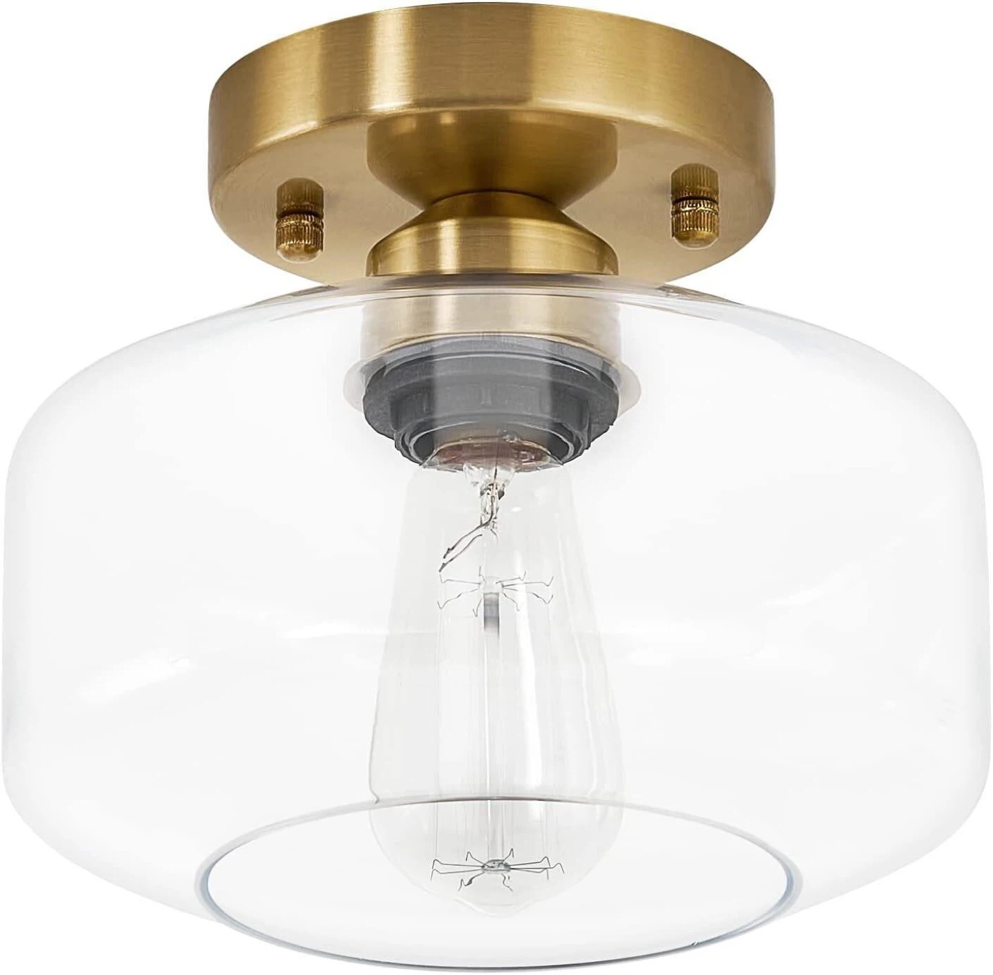 Bisamiya Modern Gold Clear Glass Ceiling Light Fixture - BNIB