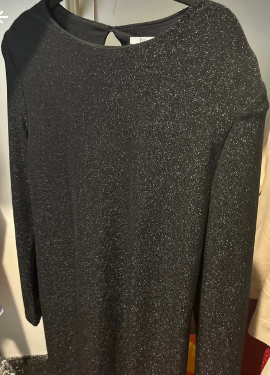 Bar III Black Sparkle Long Sleeve Dress