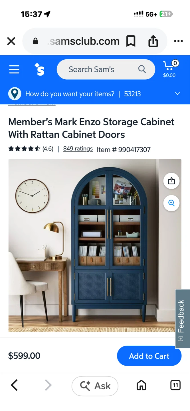 Member's Mark Enzo Storage Cabinet - photo 2