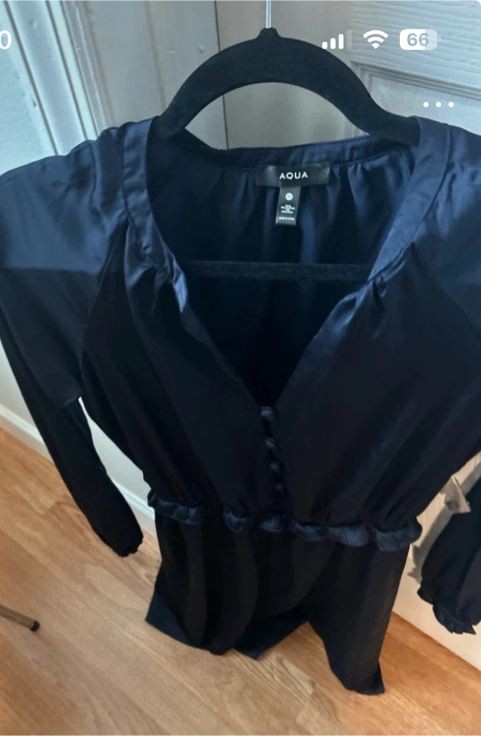 AQUA Black Ruffle Dress - Size XS - photo 2