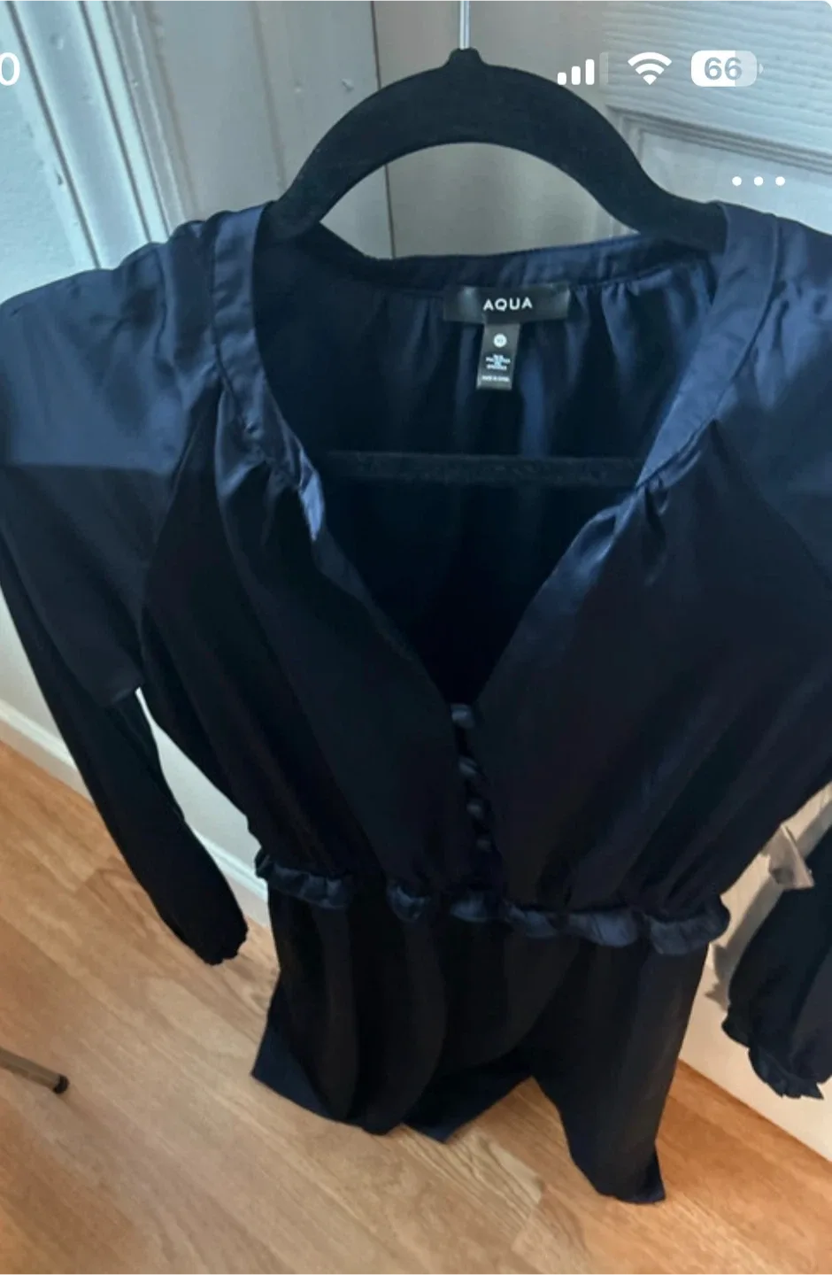 AQUA Black Ruffle Dress - Size XS - photo 2