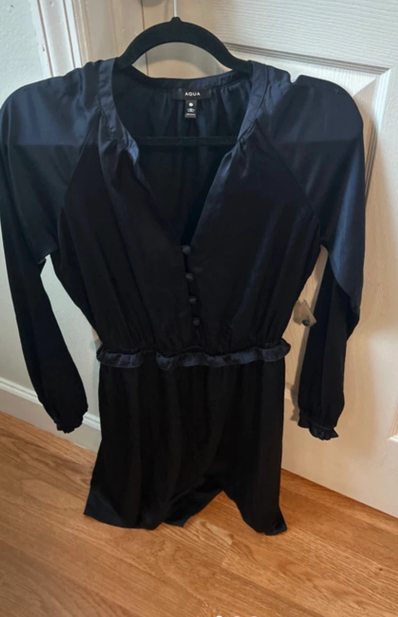 AQUA Black Ruffle Dress - Size XS - photo 3