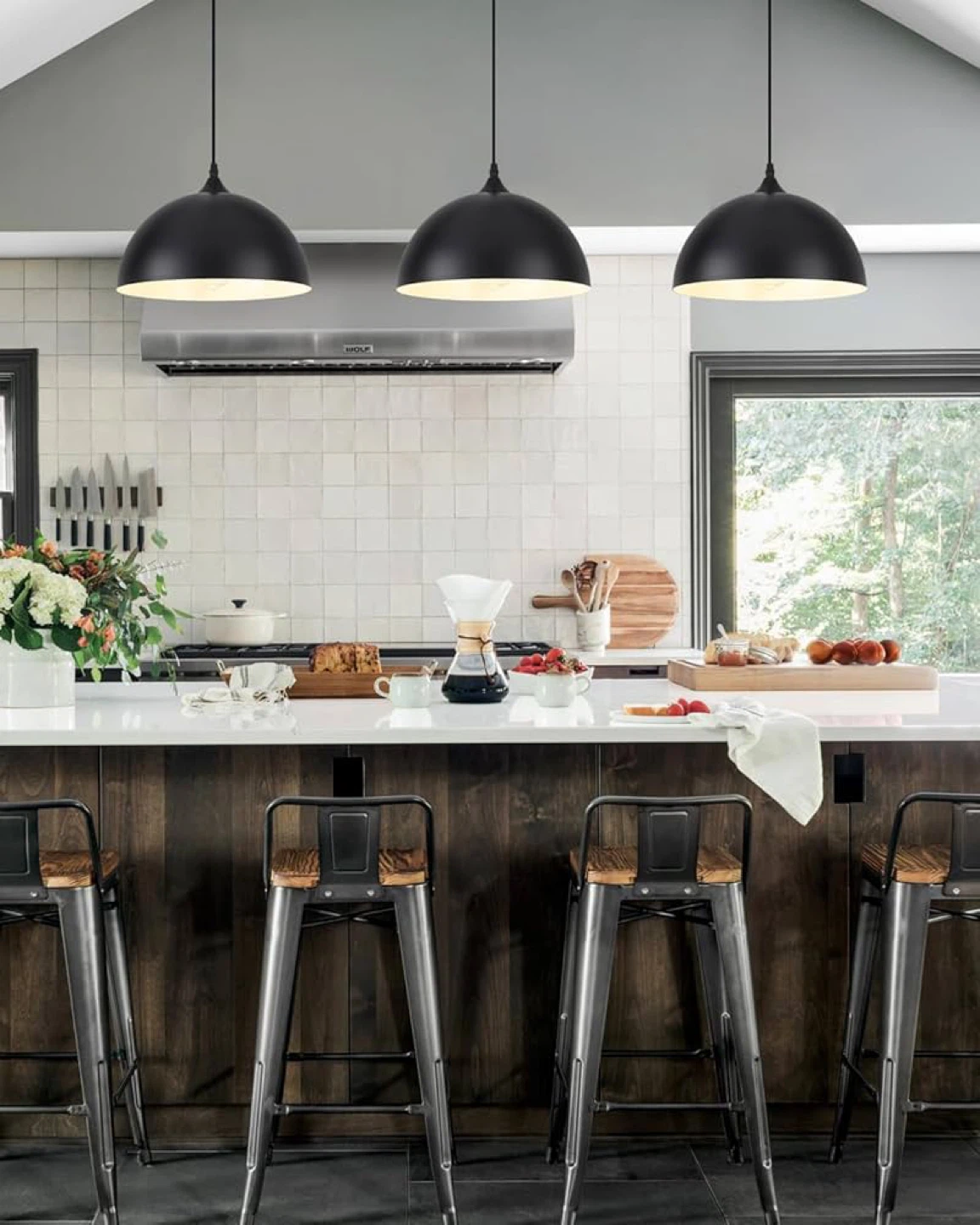 3 Pack Black Dome Pendant Lights - Black/White - BNIB - photo 3