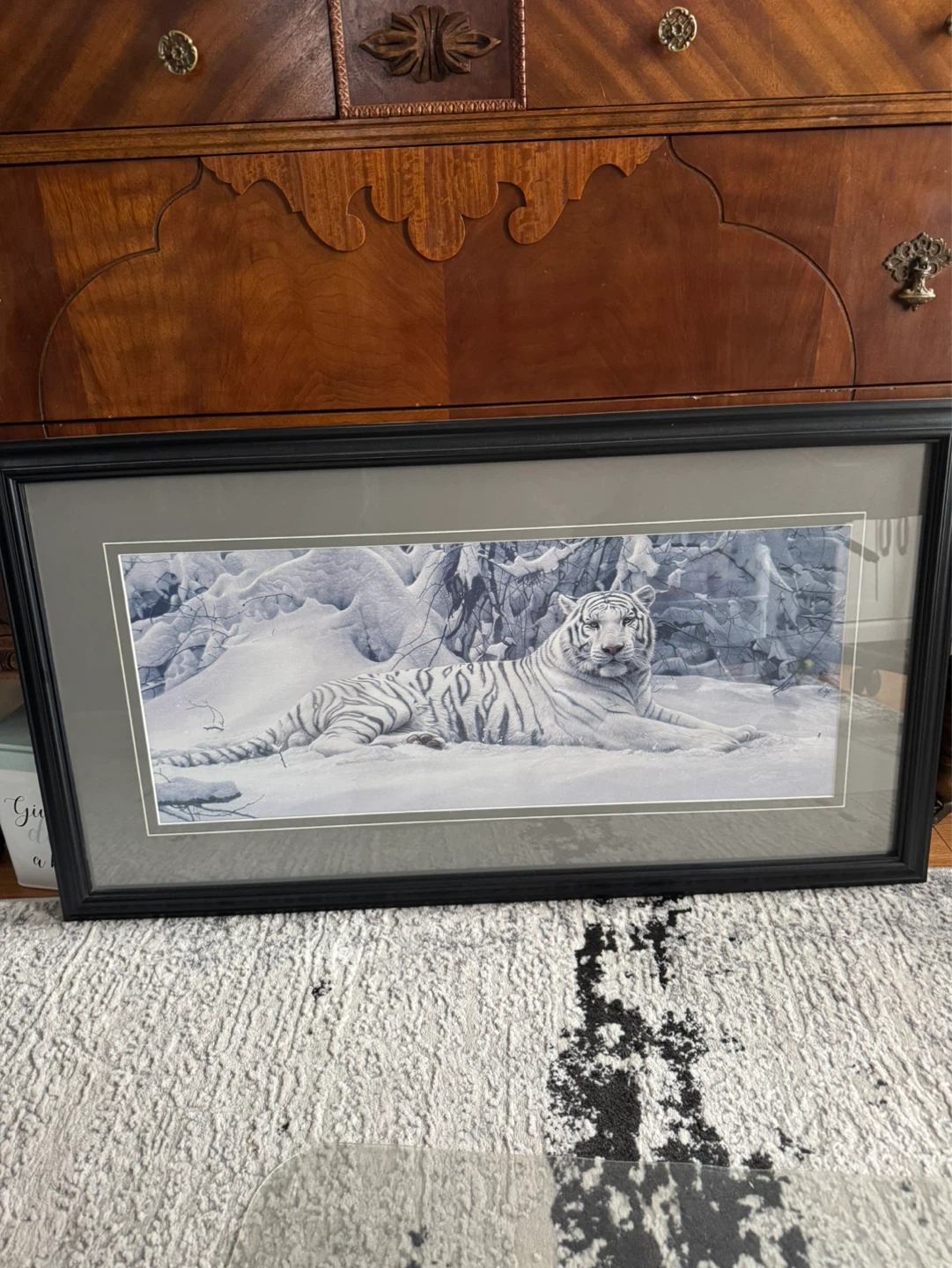 Framed White Tiger Art Print