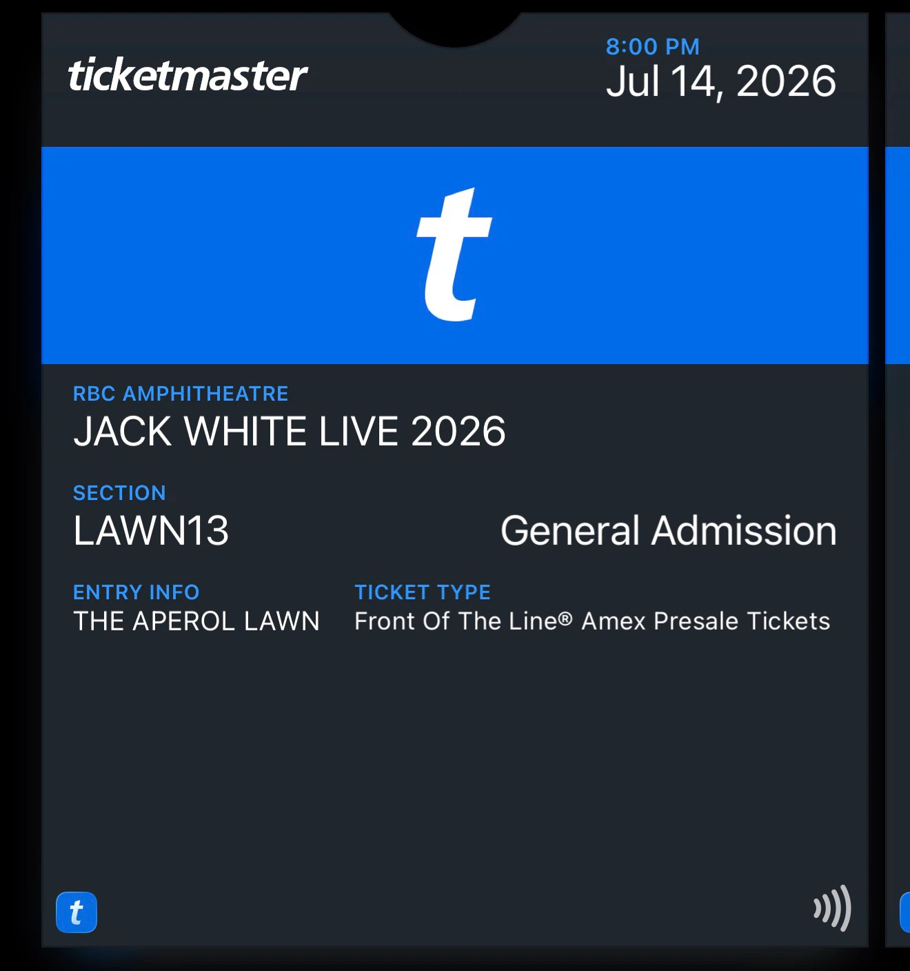 Jack White Live 2026 Ticket - RBC Amphitheatre, Toronto - photo 2