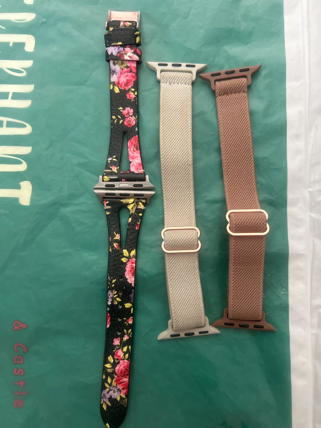 3 Apple Watch Bands - Floral, Beige, Brown