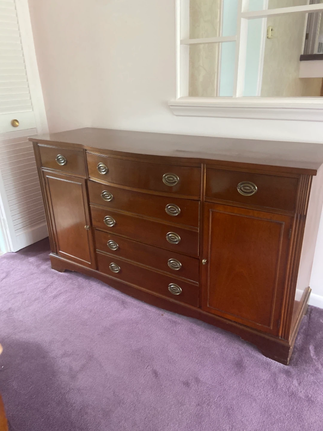 Solid Wood Sideboard Buffet with Drawers and Cabinet