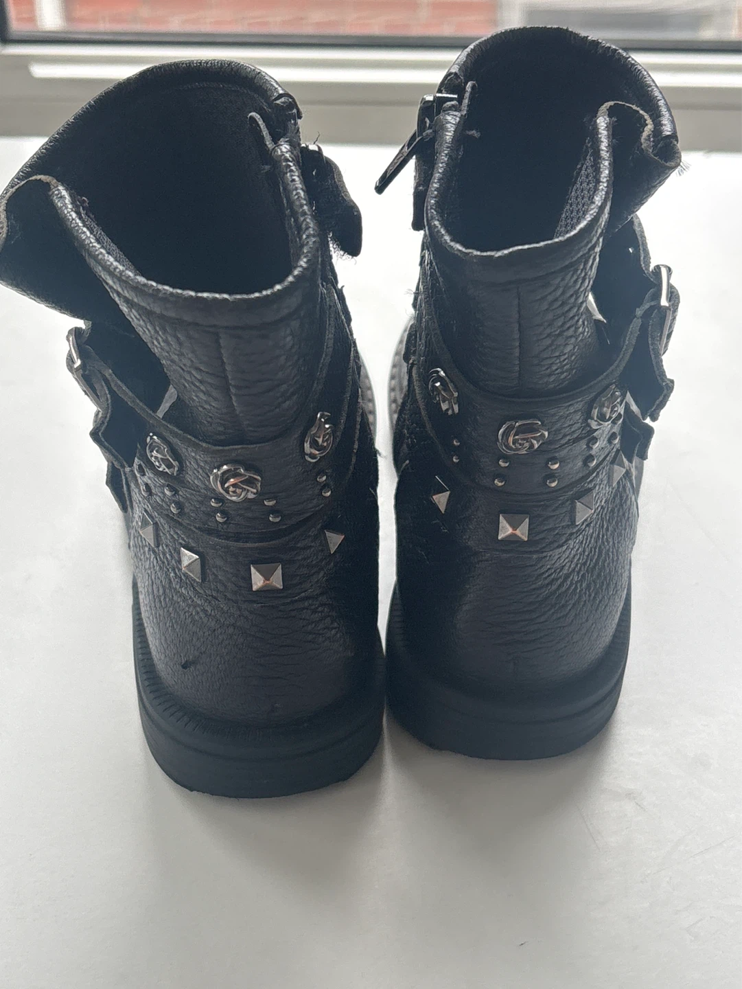 Kids Geox Black Studded Buckle Boots Size 32 - photo 2