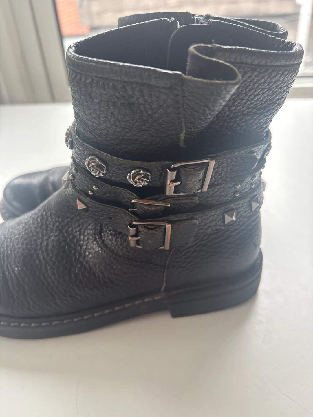 Kids Geox Black Studded Buckle Boots Size 32 - photo 5