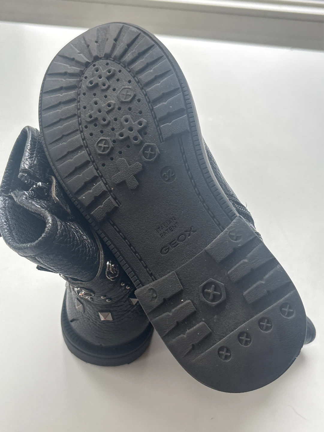 Kids Geox Black Studded Buckle Boots Size 32 - photo 3
