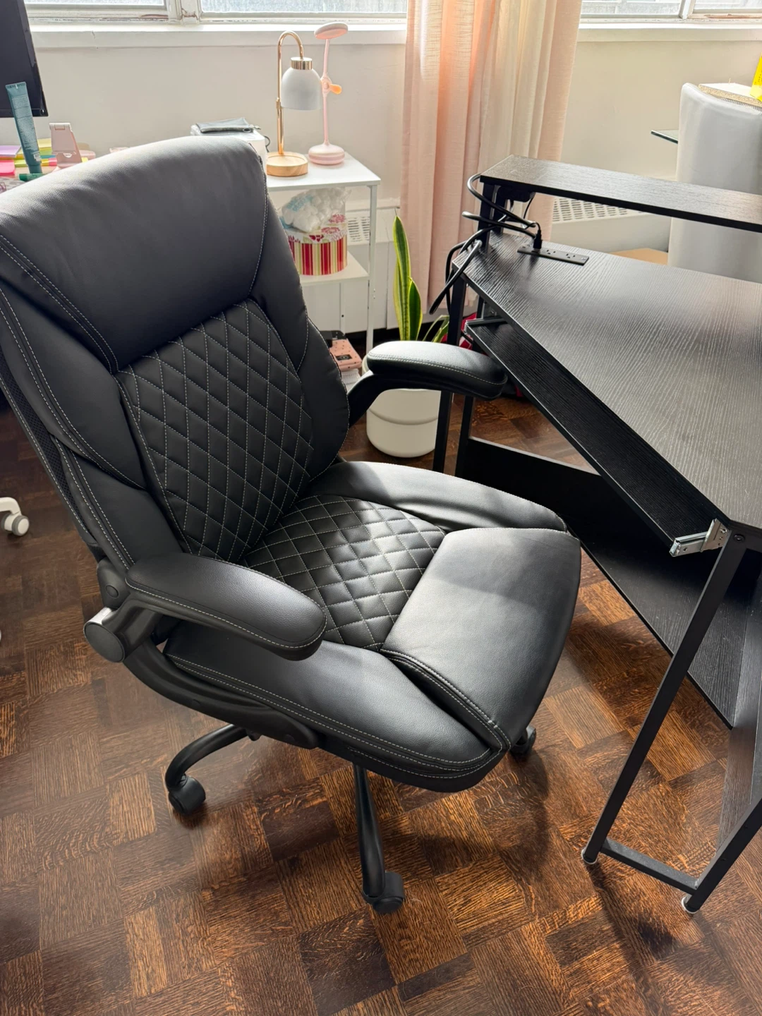 Black Corner Gaming Desk with LED Lights