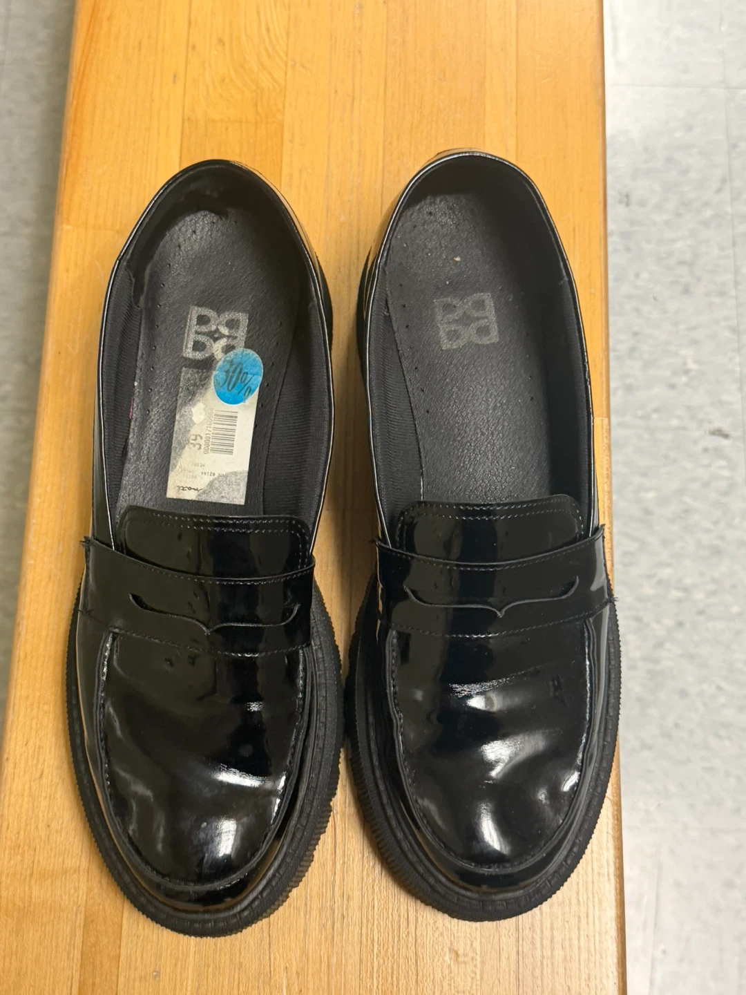 Black Patent Loafers with Chunky Sole - photo 2