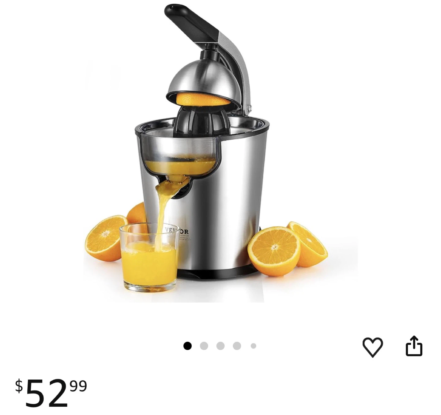 VEVOR Electric Citrus Juicer 300W Stainless Steel