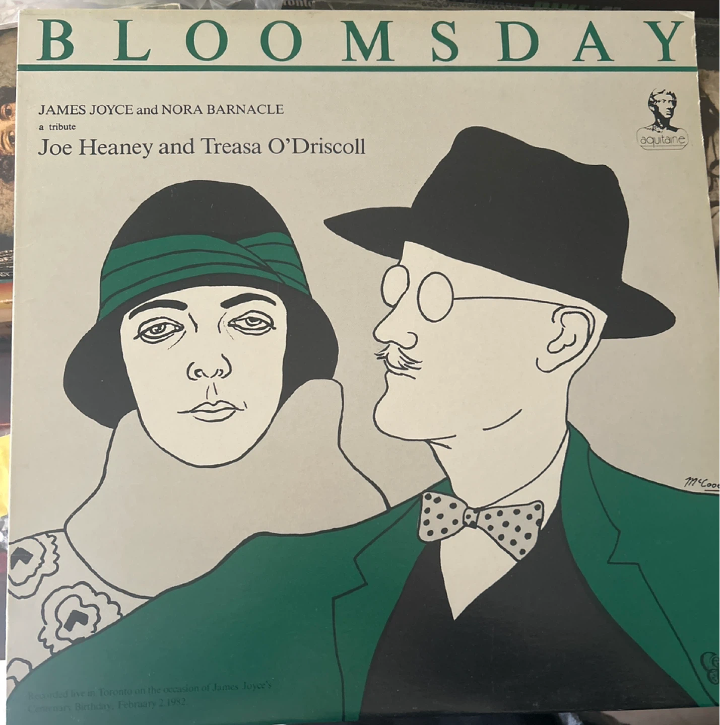 Bloomsday Vinyl Record - James Joyce and Nora Barnacle Tribute