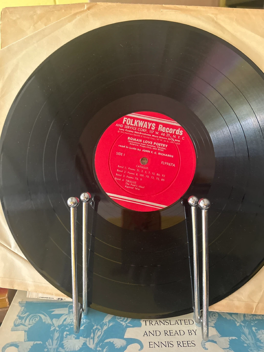 Folkways Records Roman Love Poetry Vinyl Record - photo 3
