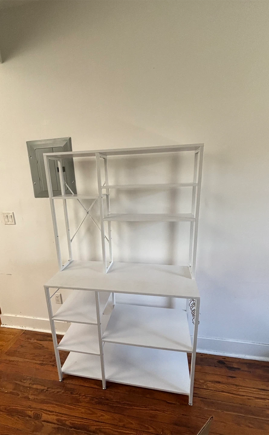 White Bakers Rack with Shelving - photo 2