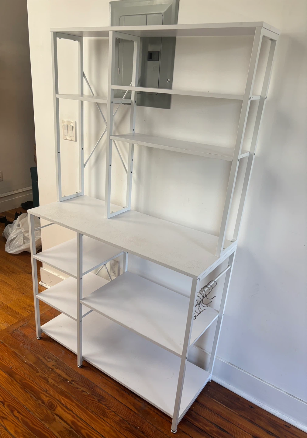 White Bakers Rack with Shelving - photo 5