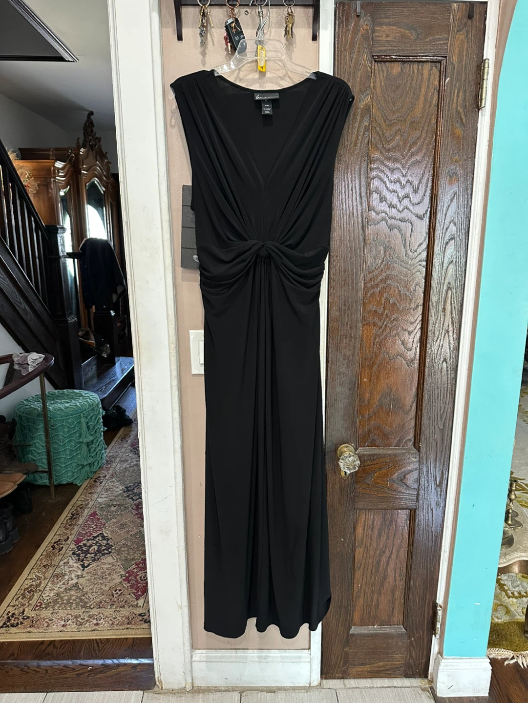 Lane Bryant Black Knot-Front Maxi Dress