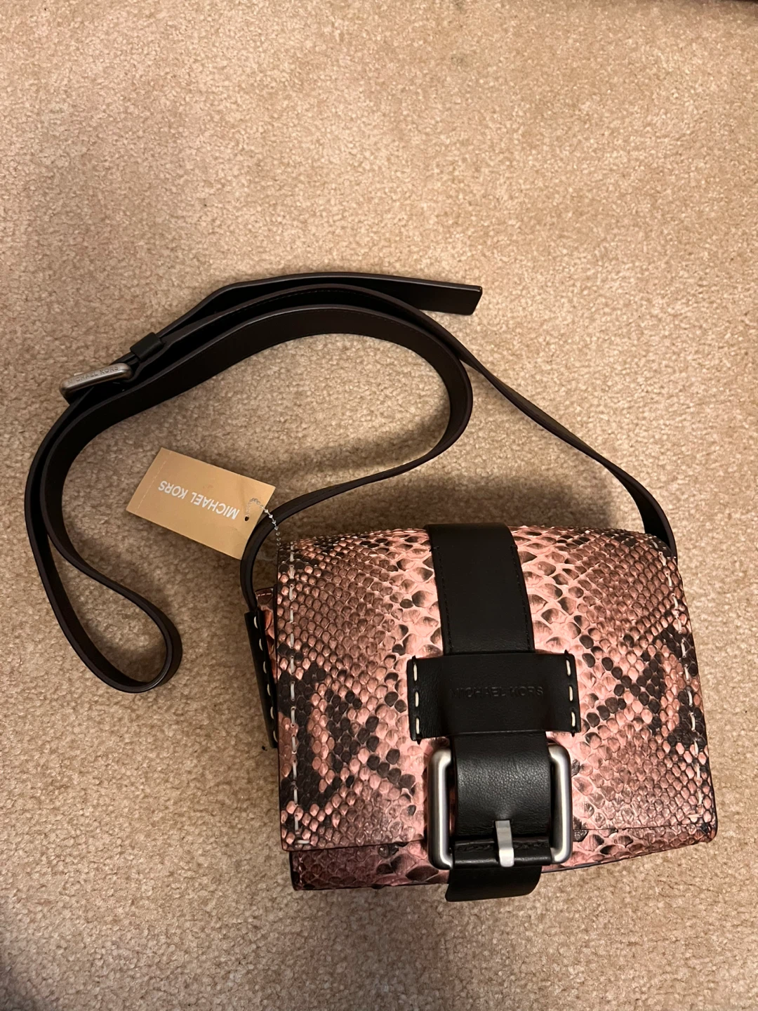 Michael Kors Python Embossed Leather Shoulder Bag - photo 2