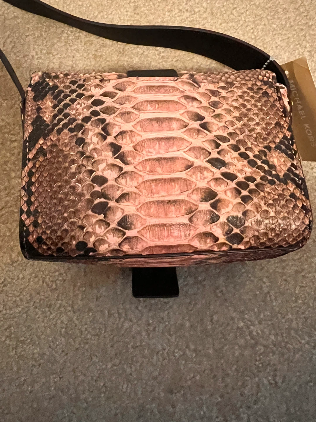 Michael Kors Python Embossed Leather Shoulder Bag - photo 5