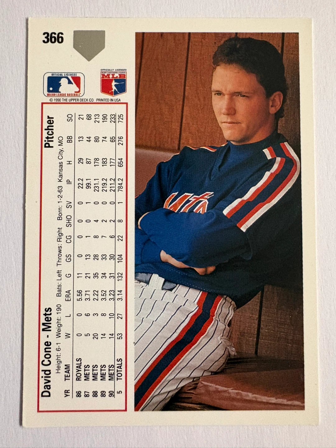 1991 Upper Deck David Cone Baseball Card - photo 2